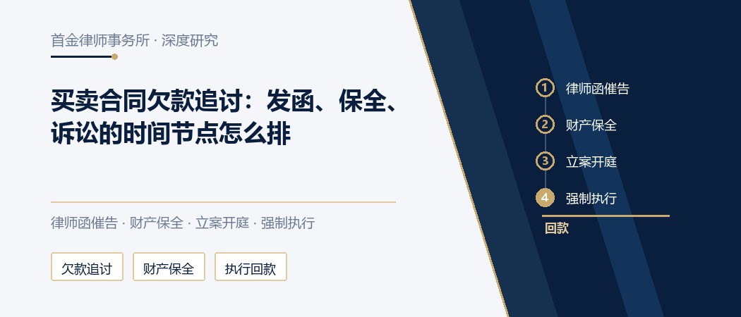 买卖合同欠款追讨的时间节点、财产保全与执行回款路径|深度研究封面